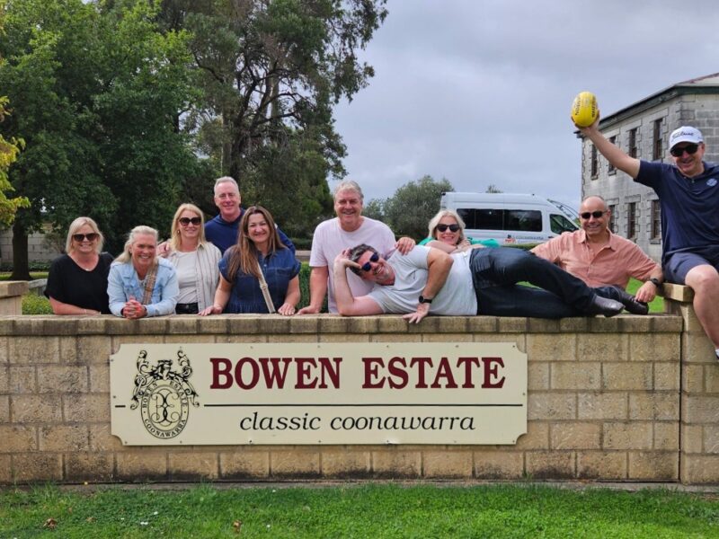 Guests enjoying a Coonawarra wine tour at Bowen Estate on the Limestone Coast South Australia