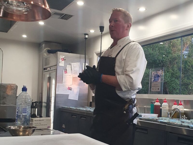 Head Chef at Mayura Station addressing the guests