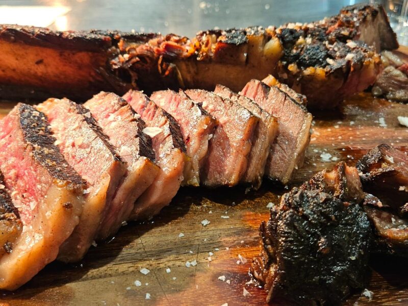 Coonawarra Experiences – Sliced wagyu rib with caramelised crust and sea salt.