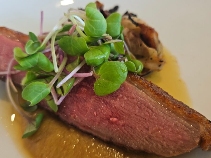 Coonawarra Experiences Ottelia perfectly cooked duckwith jus and fresh microgreens