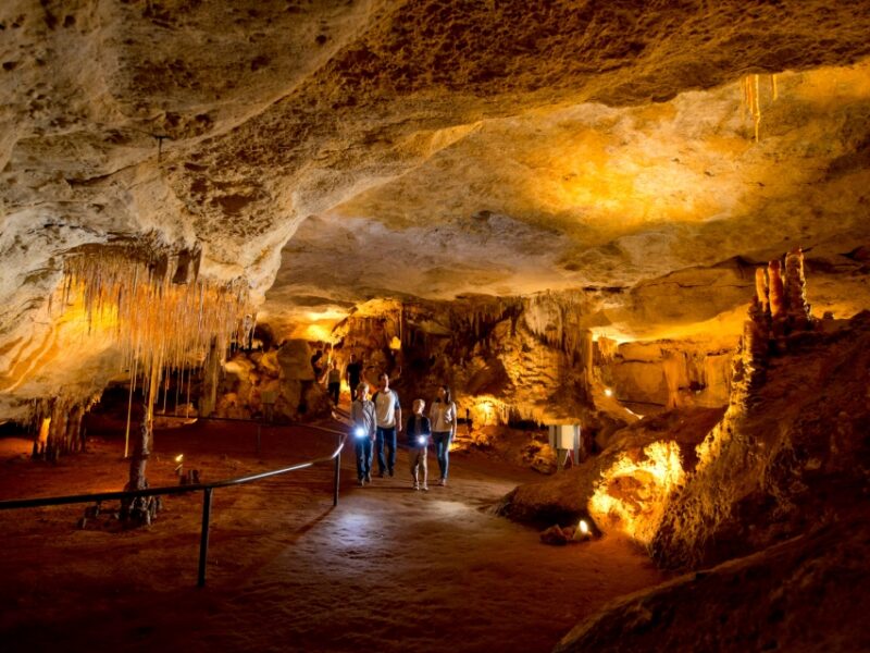 A family exploring the Naracoorte Caves