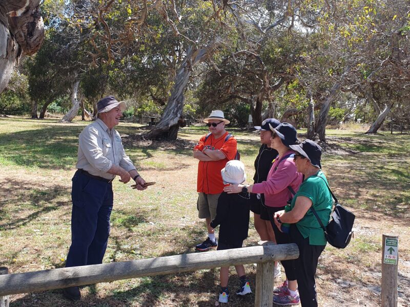 Uncle Ken Jones showing guests elders ways