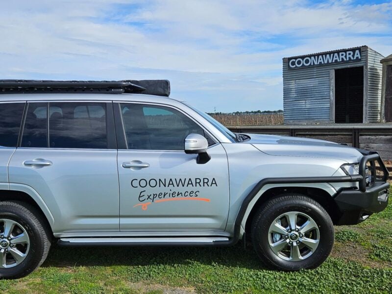 Coonawarra Experiences 4WD at historic railway siding in vineyard setting