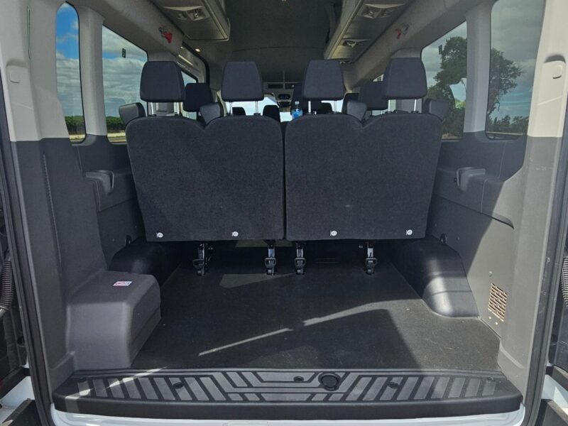 Rear luggage space in Ford Transit tour vehicle used for tours