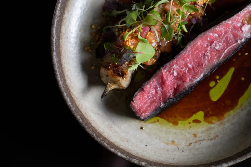Signature Mayura Wagyu beef dish with seasonal accompaniments.