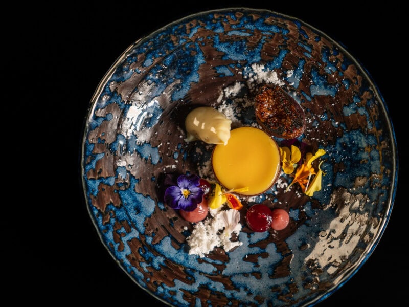 Dessert course served at Mayura Wagyu Steakhouse.