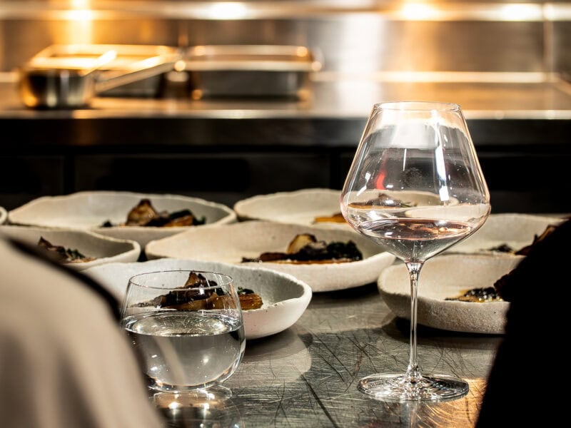 Fine dining dishes being prepared at Mayura Wagyu Steakhouse.