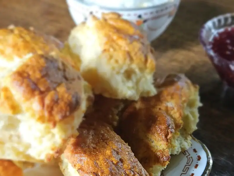 Freshly baked scones with cream and jam at the Yallum Park high tea