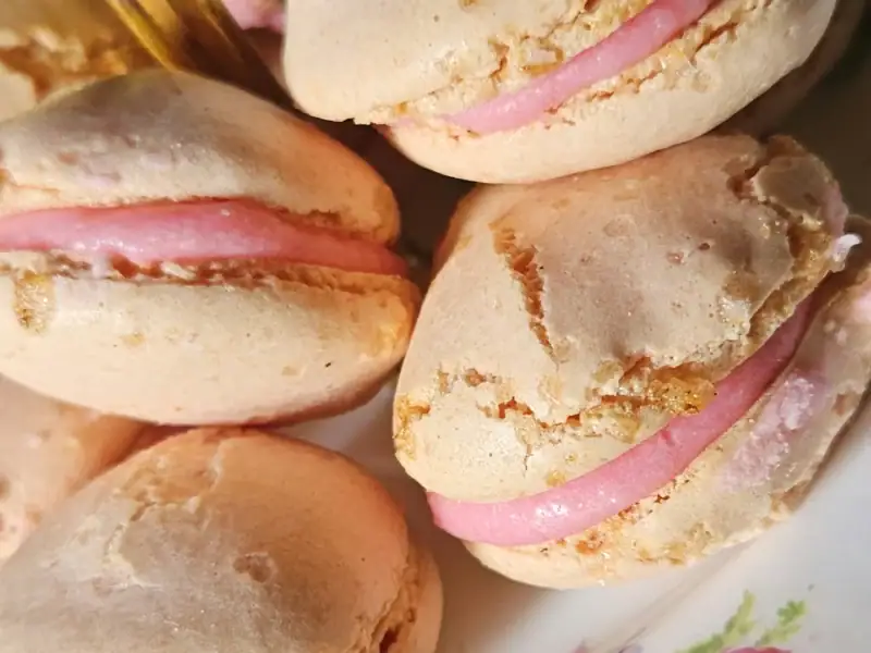 Pink macarons served as part of the Yallum Park private high tea